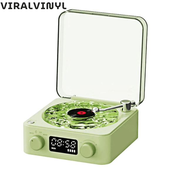 ViralVinyl - Mini Retro Głośnik Bluetooth z Białym Szumem, Podświetleniem RGB 🎵