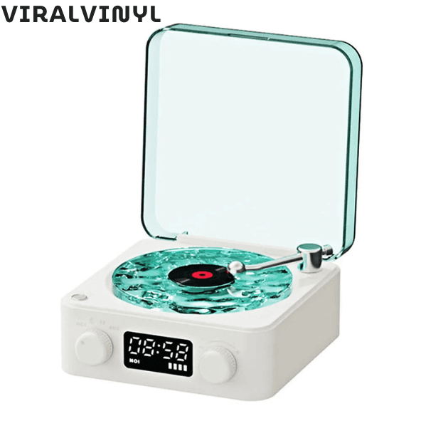 ViralVinyl - Mini Retro Głośnik Bluetooth z Białym Szumem, Podświetleniem RGB 🎵