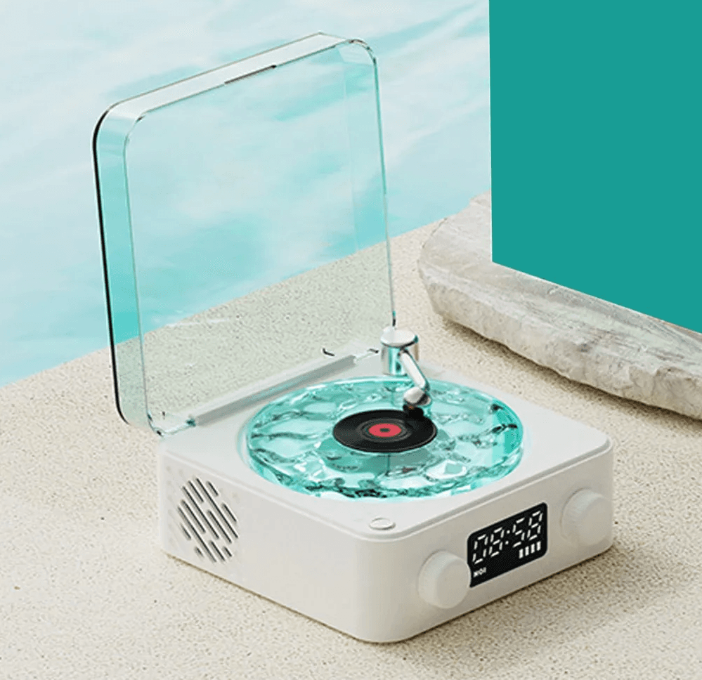 ViralVinyl - Mini Retro Głośnik Bluetooth z Białym Szumem, Podświetleniem RGB 🎵