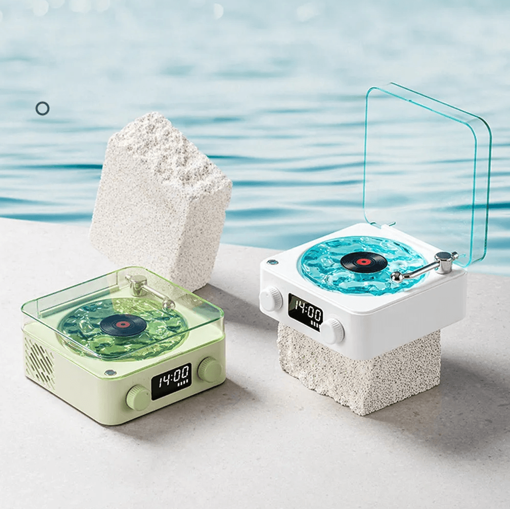 ViralVinyl - Mini Retro Głośnik Bluetooth z Białym Szumem, Podświetleniem RGB 🎵