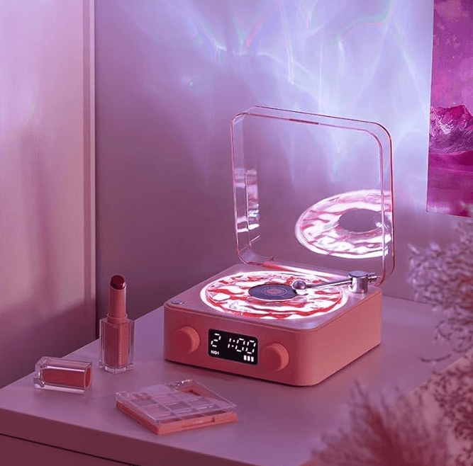 ViralVinyl - Mini Retro Głośnik Bluetooth z Białym Szumem, Podświetleniem RGB 🎵