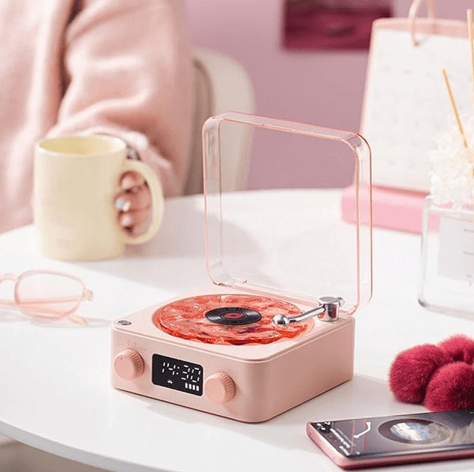 ViralVinyl - Mini Retro Głośnik Bluetooth z Białym Szumem, Podświetleniem RGB 🎵